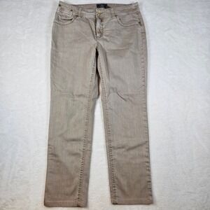 Chicos So Slimming Ankle Jeans Womens 0.5 Taupe Tan Stretch Denim Pants Size 32